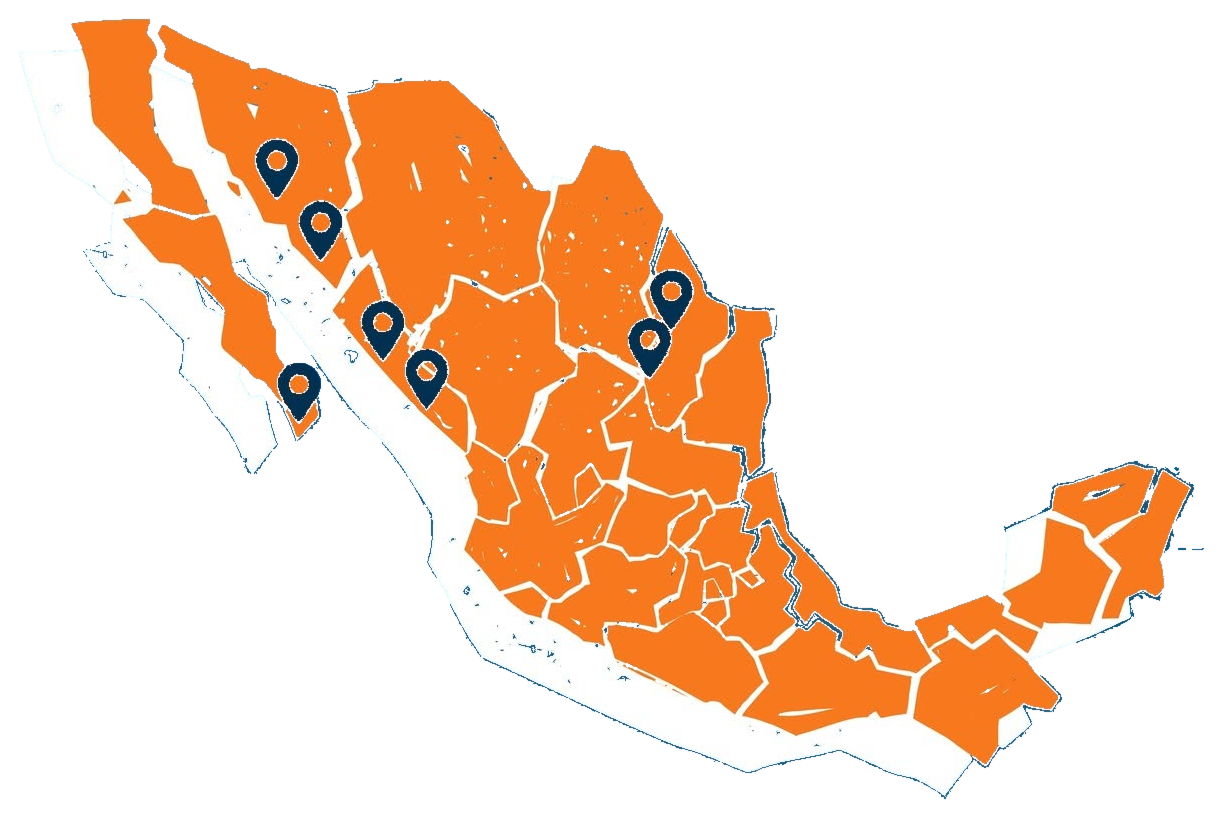 Mapa de presencia nacional de Genio Limpieza